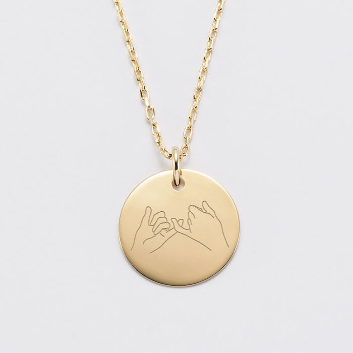 Personalised pendant engraved gold plated 19mm – ‘Love’ special edition