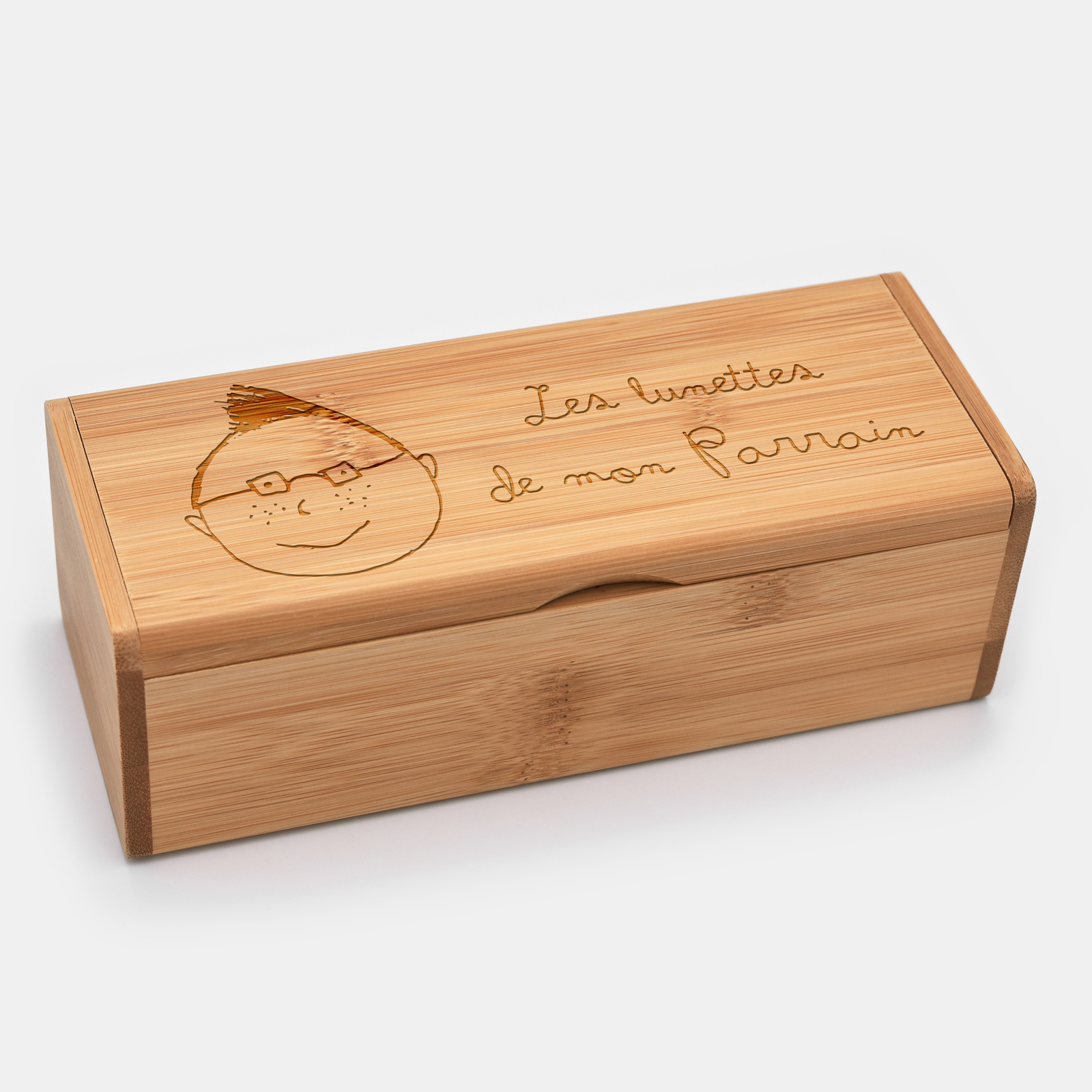 Personalised engraved wooden glasses-case - Our little imperfections