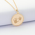 Personalised Sun engraved gold plated medallion pendant 20 mm