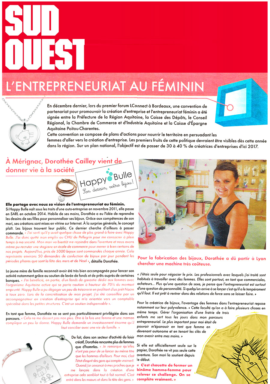 Sud Ouest - l'entreprenariat au féminin