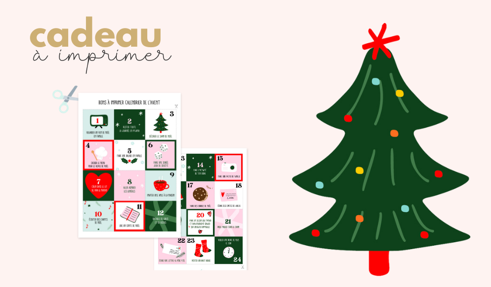 Les cartes de Noël à glisser dans le calendrier de l'avent