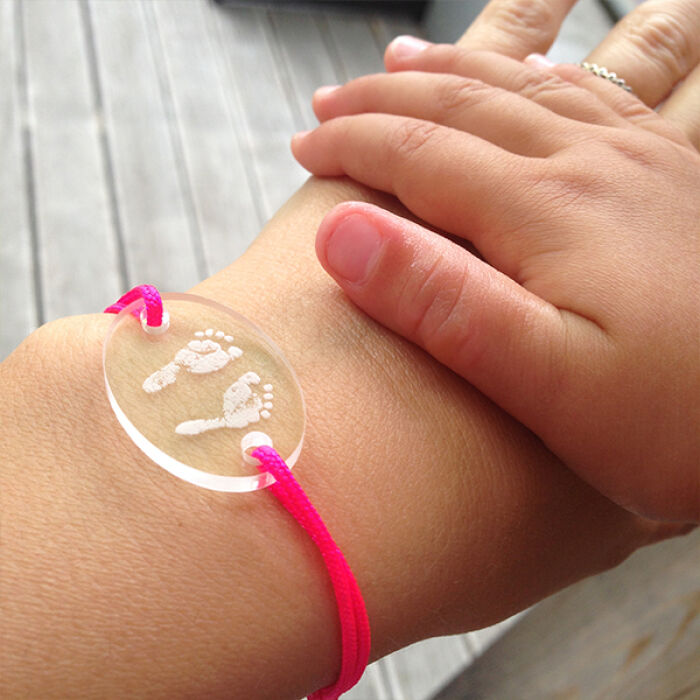 Bracciale personalizzato medaglietta incisa acrilico 20x28mm 1