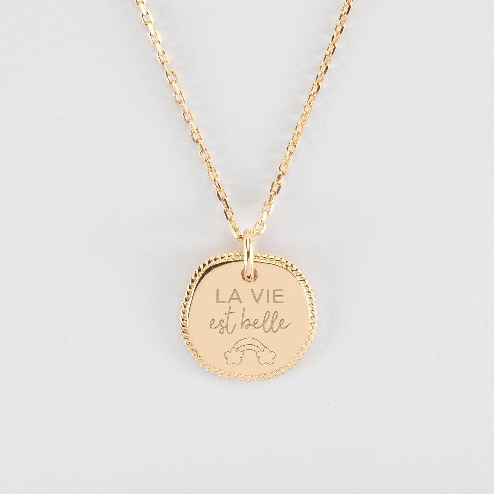 Jewellery La Vie Est Belle Necklace Personalised Engraved Braided