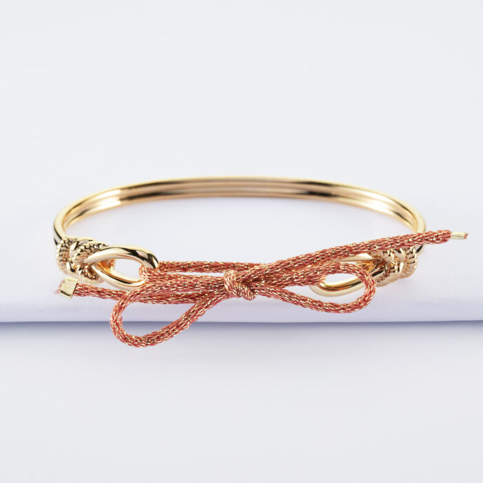 Bracelet jonc "Le lien" plaqué or et cordon pailleté - HappyBulle x Lilylovesfashion