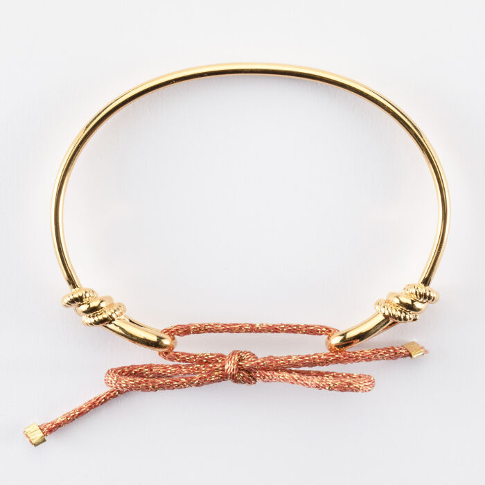 Bracelet jonc "Le lien" plaqué or et cordon pailleté - HappyBulle x Lilylovesfashion
