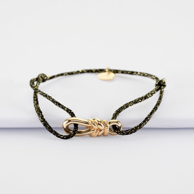Bracelet cordon pailleté "Le lien" plaqué or - HappyBulle x Lilylovesfashion