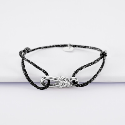 Bracelet cordon pailleté "Le lien" argent - HappyBulle x Lilylovesfashion