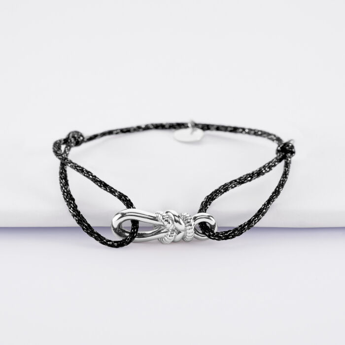 Bracelet cordon pailleté "Le lien" argent - HappyBulle x Lilylovesfashion