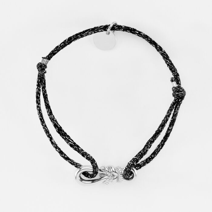 Bracelet cordon pailleté "Le lien" argent - HappyBulle x Lilylovesfashion