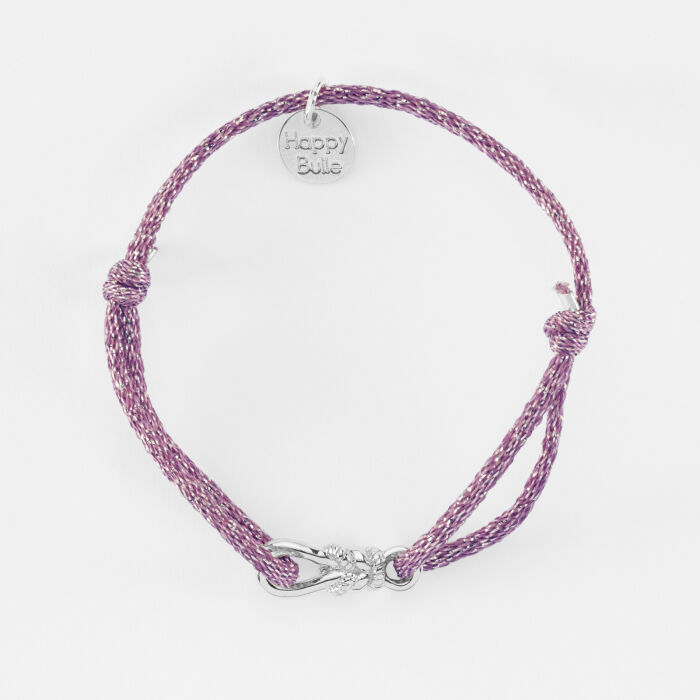 Bracelet enfant cordon pailleté "Le lien" argent - HappyBulle x Lilylovesfashion