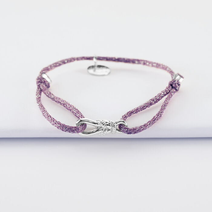Bracelet enfant cordon pailleté "Le lien" argent - HappyBulle x Lilylovesfashion