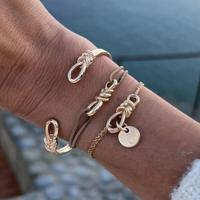 Bracelet jonc "Le lien" plaqué or - HappyBulle x Lilylovesfashion