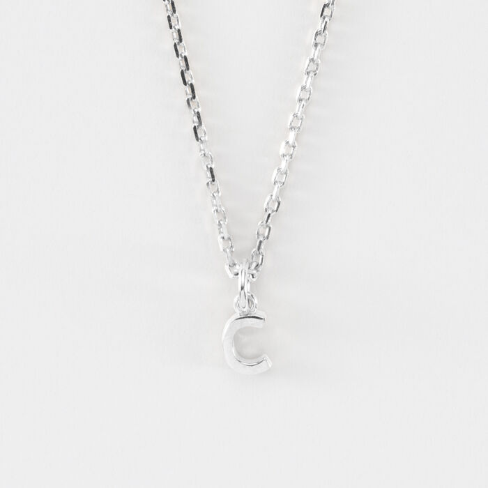 Pendentif personnalisé médaille argent 5 mm - initiale C de face