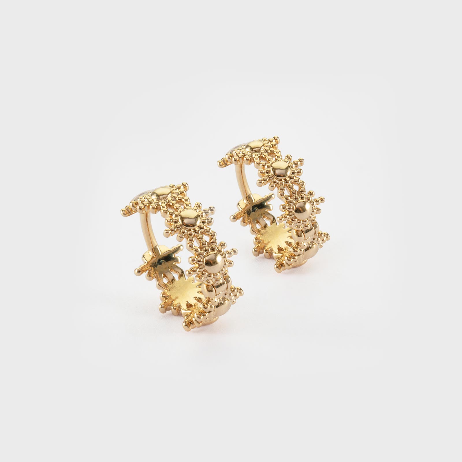 Boucles D'oreilles Créoles Plaqué Or - Style Simple Et élégant, Neuves Sans Boîte