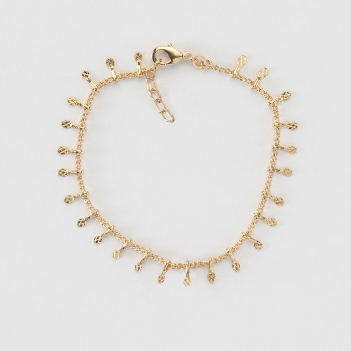 Bracelet chaîne pampilles plaqué or