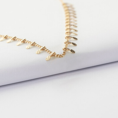 Collier chaîne pampilles plaqué or