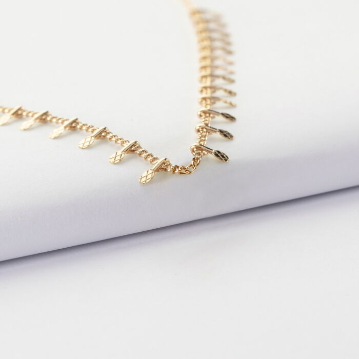 Collier chaîne pampilles plaqué or