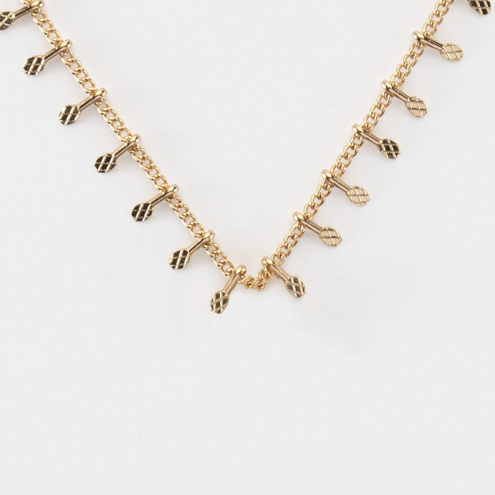 Collier chaîne pampilles plaqué or