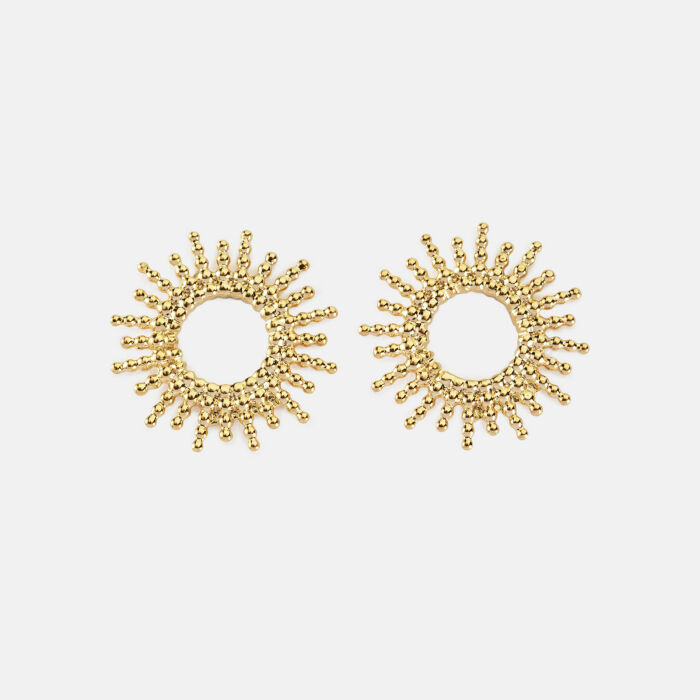 Boucles d'oreilles soleil ouvert plaqué or
