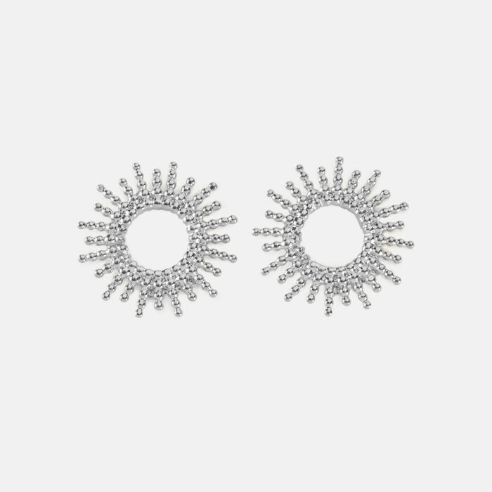 Boucles d'oreilles soleil ouvert argent