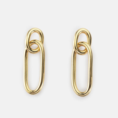 Boucles d'oreilles ovale ouvert plaqué or