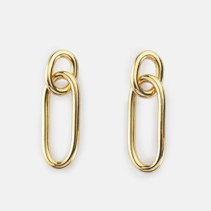 Boucles d'oreilles ovale ouvert plaqué or