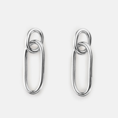 Boucles d'oreilles ovale ouvert argent