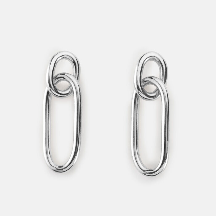 Boucles d'oreilles ovale ouvert argent