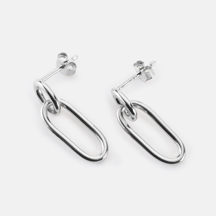 Boucles d'oreilles ovale ouvert argent
