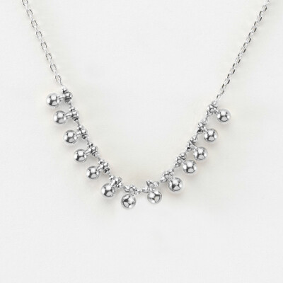 Collier chaîne boules argent