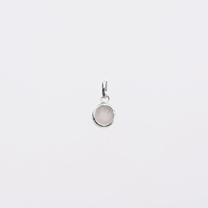 Breloque pierre naturelle et argent 8 mm