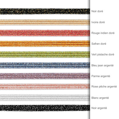 Sparkly cord colour chart