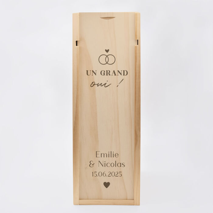 Caisse de champagne bois couvercle acrylique gravé - Edition spéciale "Grandes Occasions" - Mariage