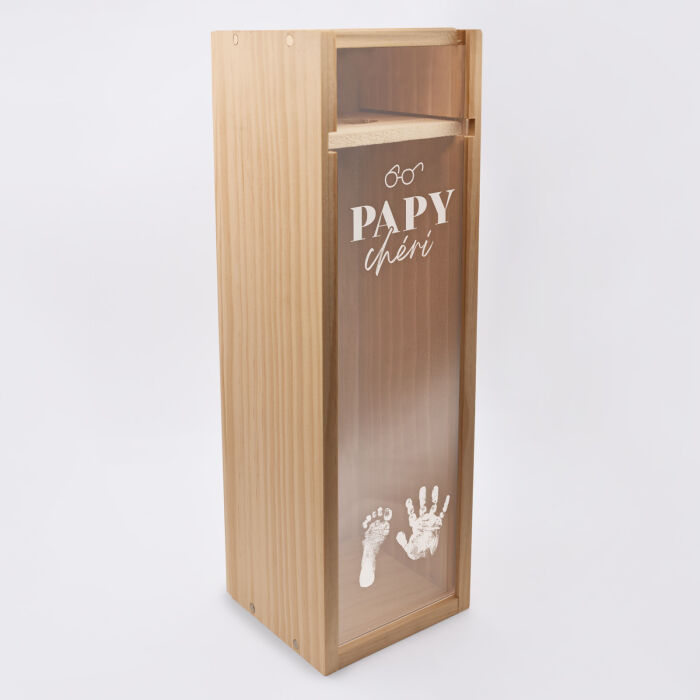 Caisse de champagne bois couvercle acrylique gravé - Edition spéciale "Grandes Occasions" - Papy