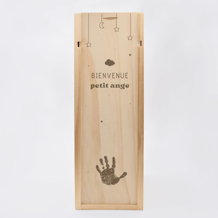 Caisse de champagne bois couvercle acrylique gravé - Edition spéciale "Grandes Occasions" - Naissance