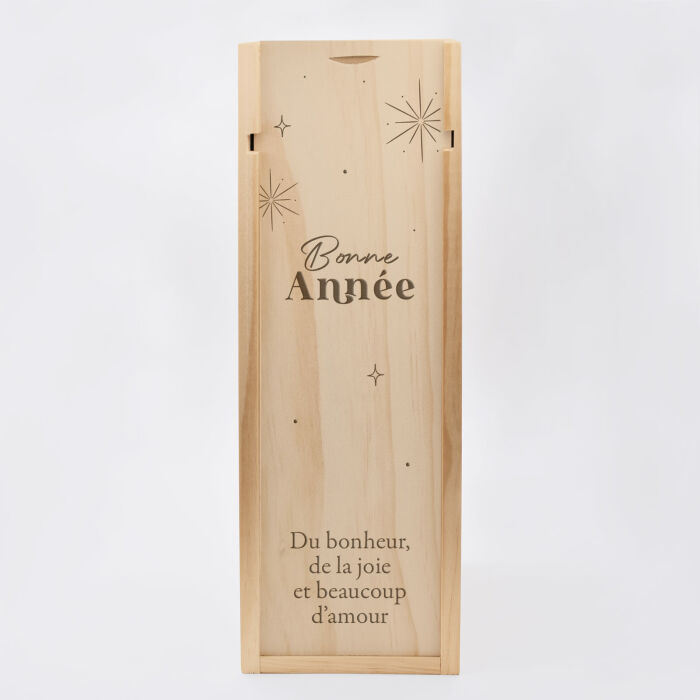 Caisse de champagne bois couvercle acrylique gravé - Edition spéciale "Grandes Occasions" - Bonne année