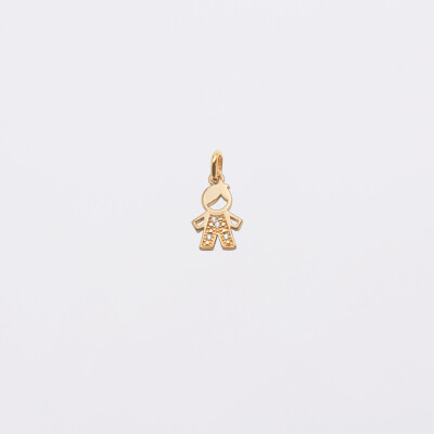 Breloque petit garçon scintillant plaqué or 12 mm - seul