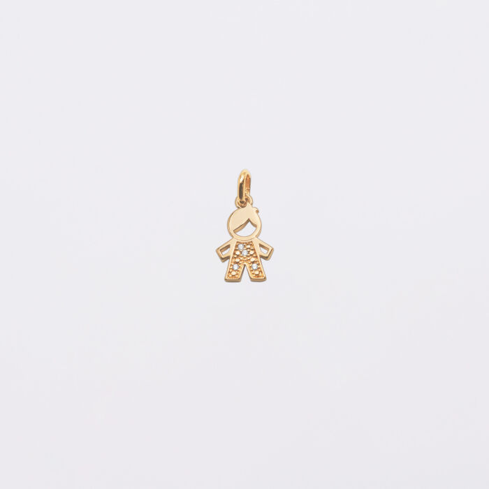 Breloque petit garçon scintillant plaqué or 12 mm - seul