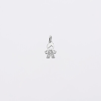 Breloque petit garçon scintillant argent 12 mm - seul