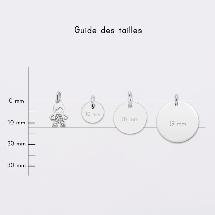 Breloque petit garçon scintillant argent 12 mm - médailles