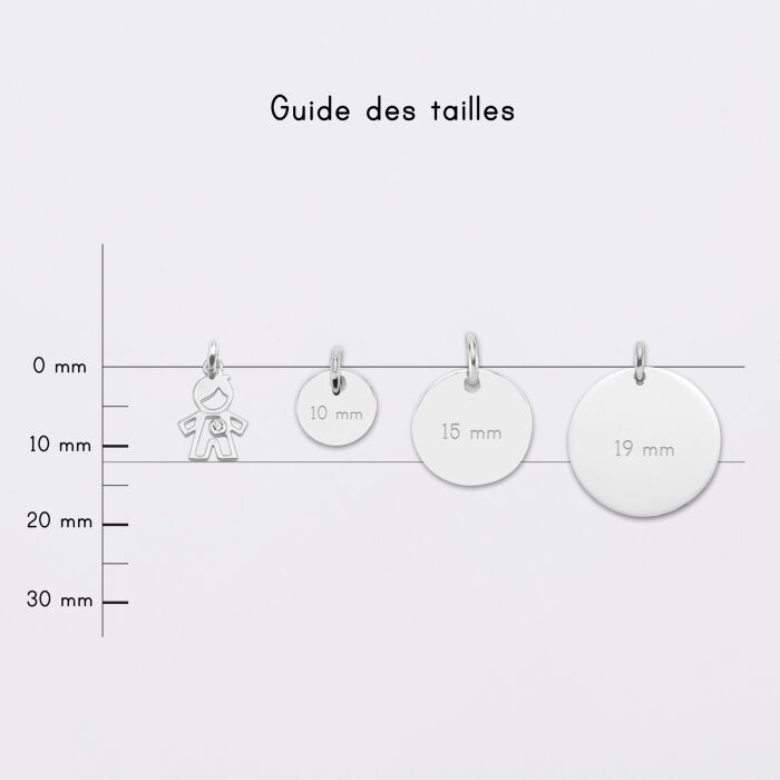 Breloque petit garçon zircon argent 12 mm - médailles
