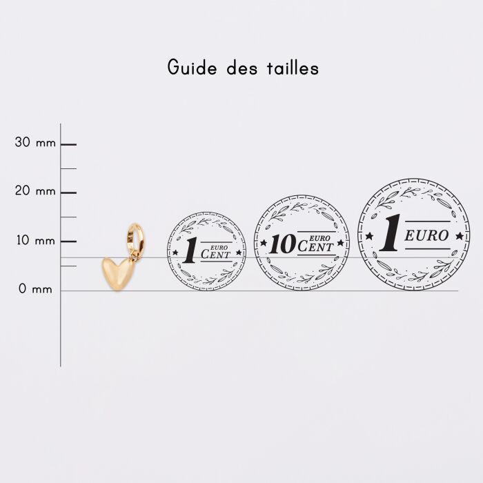 Breloque petit coeur bombé plaqué or 7 mm - HappyBulle x Atelier Wagram