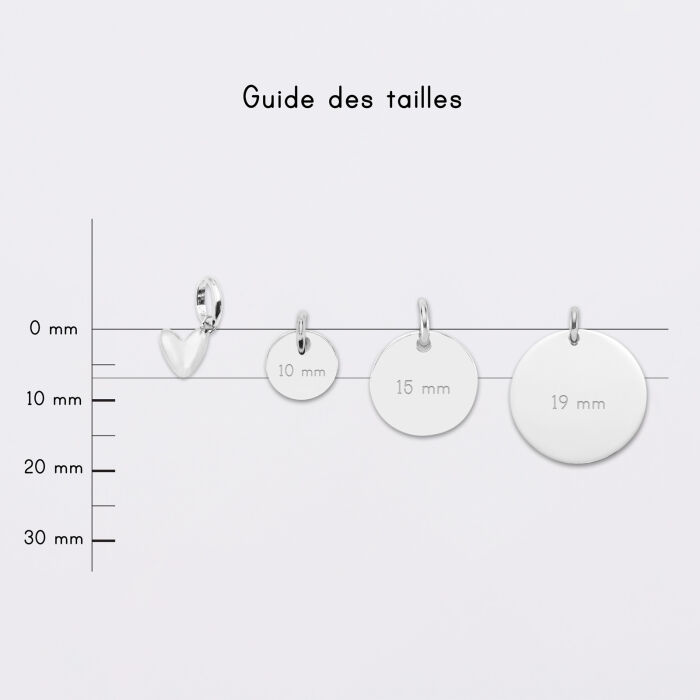 Breloque petit coeur bombé argent 7 mm - HappyBulle x Atelier Wagram