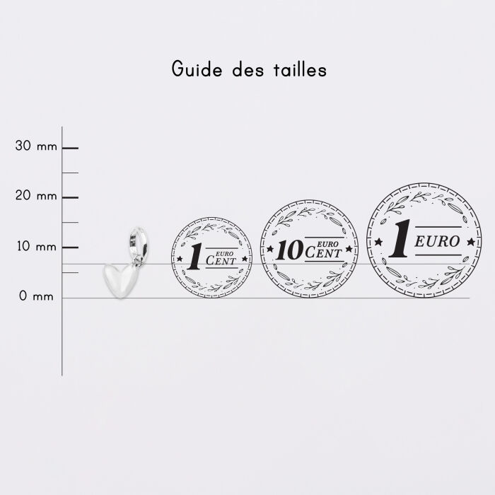 Breloque petit coeur bombé argent 7 mm - HappyBulle x Atelier Wagram