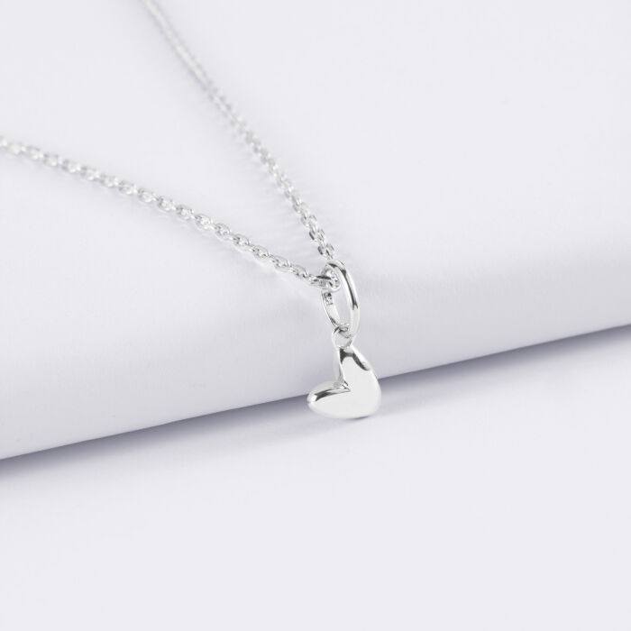 Pendentif enfant petit coeur bombé argent 7 mm - HappyBulle x Atelier Wagram - biais