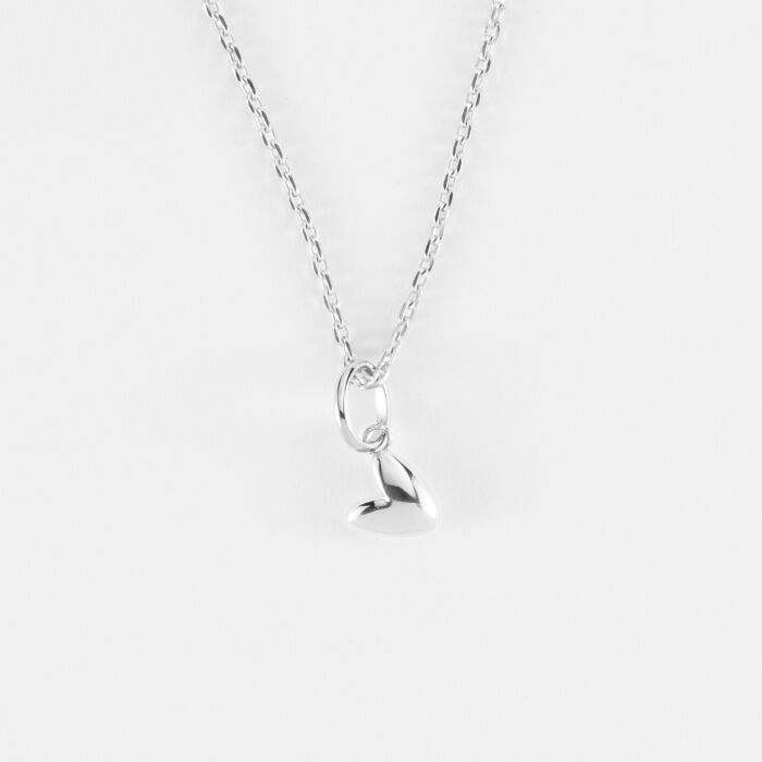 Pendentif enfant petit coeur bombé argent 7 mm - HappyBulle x Atelier Wagram - face