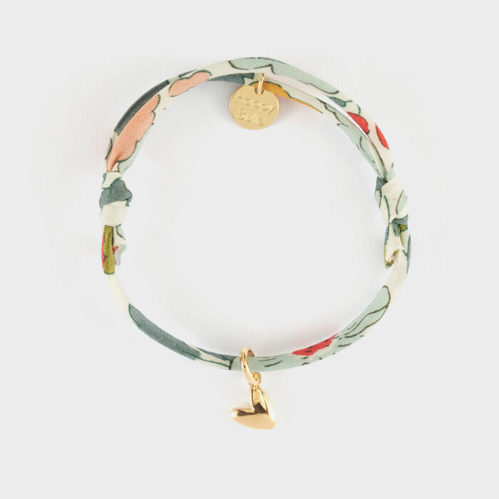 Bracelet enfant Liberty petit coeur bombé plaqué or 7 mm - HappyBulle x Atelier Wagram