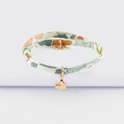 Bracelet enfant Liberty petit coeur bombé plaqué or 7 mm - HappyBulle x Atelier Wagram