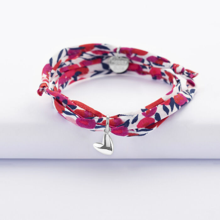 Bracelet 3 tours Liberty petit coeur bombé argent 7 mm - HappyBulle x Atelier Wagram