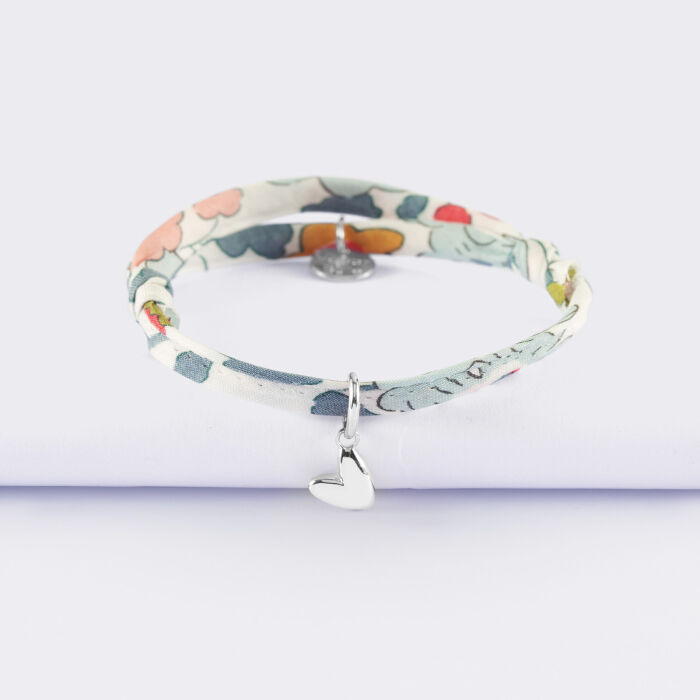 Bracelet enfant Liberty petit coeur bombé argent 7 mm - HappyBulle x Atelier Wagram
